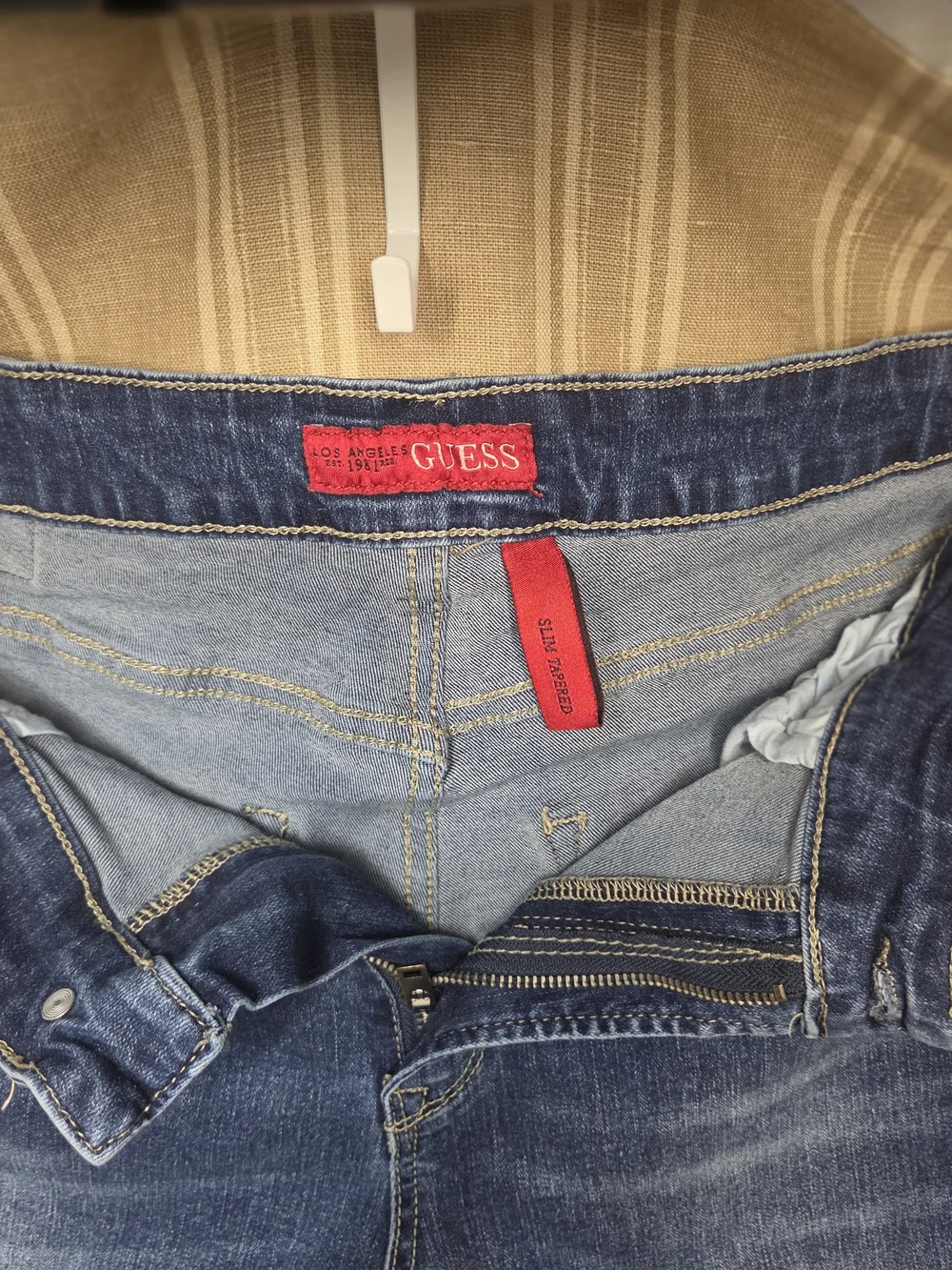 GUESS Men’s Dark Blue Slim Tapered Jeans